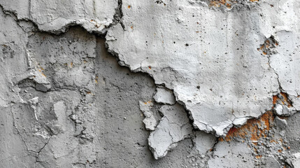 Aged Concrete Wall Texture with Peeling Grey Paint Layers