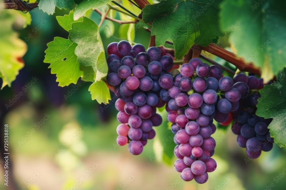 Poster grapes close up. backdrop with selective focus and copy space