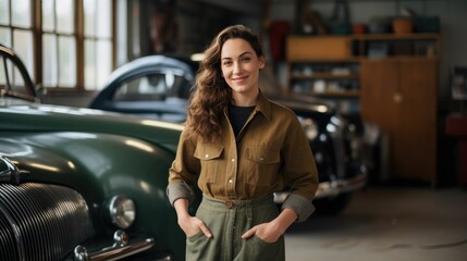 Obraz premium Young female mechanic