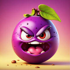 Obraz premium Cute angry fruits