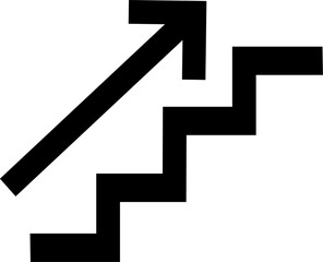 Stairway sign, upstairs icon. Replaceable vector design.