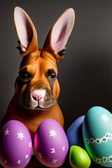 Easter bunny dog hears everything