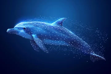 Fotobehang dolphin . Digital wireframe polygon illustration. technology of lines and points. © Evhen Pylypchuk