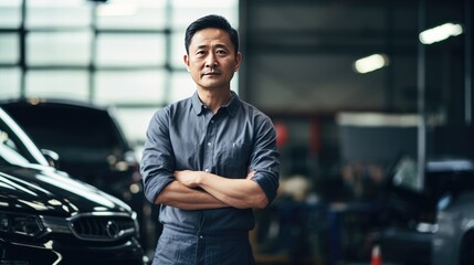 Obraz premium Mid adult male mechanic
