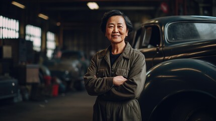 Senior female mechanic