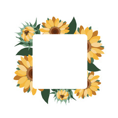 Flower frame with sunflowers