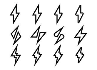 icon set lightning design, simple vector for graphic needs, eps 10