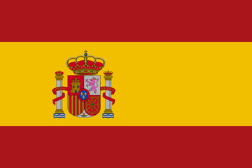 Red and yellow national flag of Southern European country of Spain. Illustration made February 1st, 2024, Zurich, Switzerland.