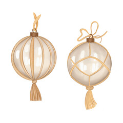 golden Christmas balls