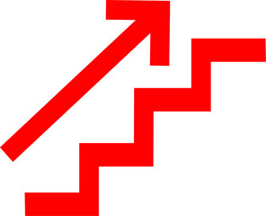 Stairway sign, upstairs icon. Replaceable vector design.