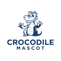 Crocodile mascot logo vector illustration