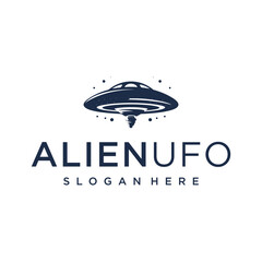 Alien UFO logo vector illustration