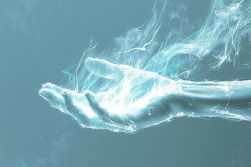 hand with smoke
