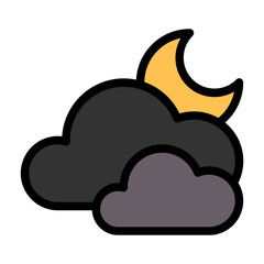 Cloudy weather icon with flat line style