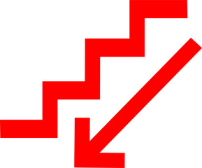 Stairway sign, downstairs icon. Replaceable vector design.