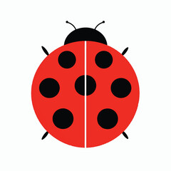 A simple logo of ladybugs. 2D flat vector.