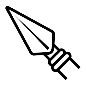 black spear icon, simple outline clip art preview