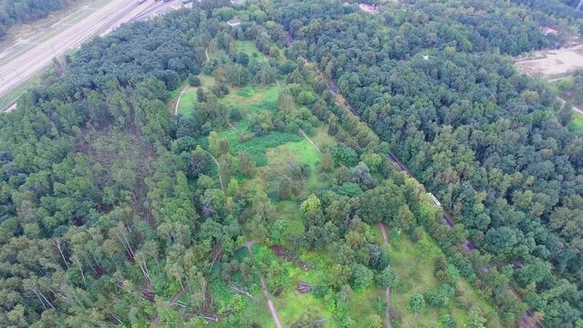 Forest Friends Park with windbreak after storm at national reserved