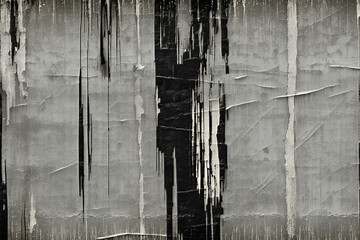 Abstract black and white aged grunge texture background, dark and light scratches, rough gray stained surface, gray dirty, copy space stock photo