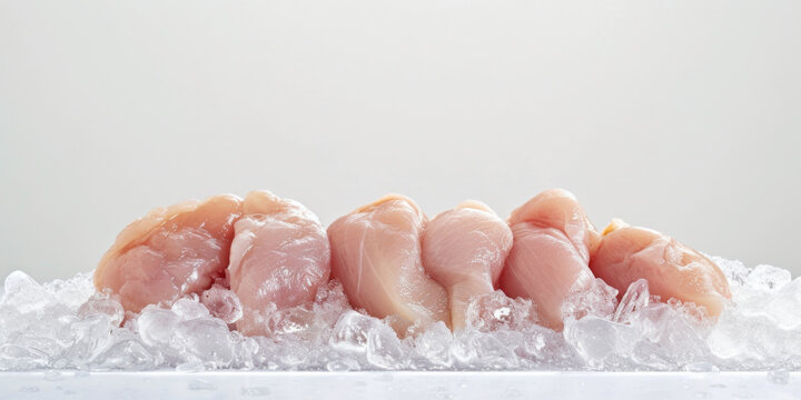 chicken meat on the ice, generative AI
