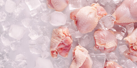 chicken meat on the ice, generative AI