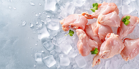 chicken meat on the ice, generative AI