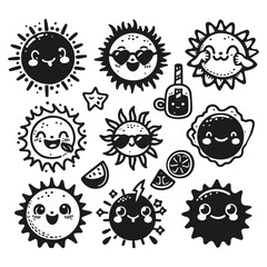 Cute happy sun vector illustration