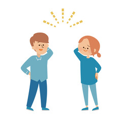 笑顔の夫婦　カップル　仲直りのイラスト素材