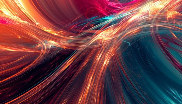 Visualize an abstract representation of time displayed in parallel, forming a visually stunning and dynamic background. The design features a combination of abstract elements, vibrant hues, and paral