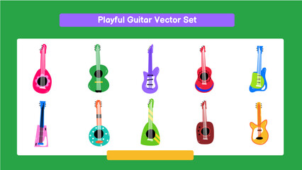 Playful Guitar Vector Set