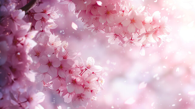 満開の桜の枝のグラフィック背景