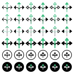 Various arrow icons related to directions.

