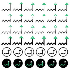 Various arrow icons related to directions.
