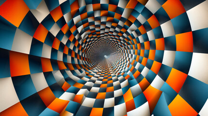 Background with twisted checkered colors. - obrazy, fototapety, plakaty