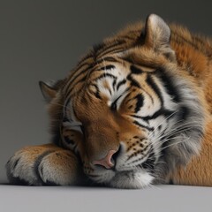 Obraz premium Close Encounter with Nature - Witnessing the Majestic Beauty of a Resting Tiger in its Natural Habitat, A Rare Sight of Tranquility and Serenity in the Wilderness