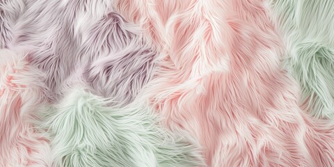 Soft Pastel Faux Fur Texture - Elegant and Cozy Interior Design Ideas Perfect for Wallpapers, Backgrounds or Textile Patterns - obrazy, fototapety, plakaty