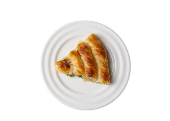 Turkish Tepsi Boregi, Round Borek, Tray pastry (Turkish name; rulo borek - ispanakli borek)