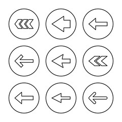 Arrow icon set vector. Arrow sign and symbol for web design.