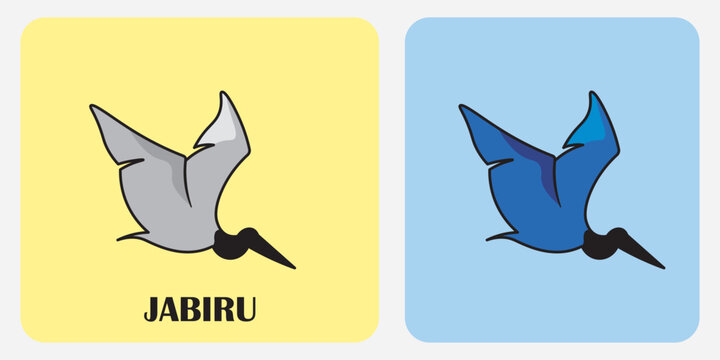 Jabiru animal silhouette logo design, jabiru bird logo