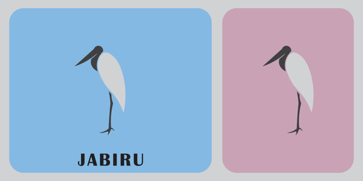Jabiru animal silhouette logo design, jabiru bird logo