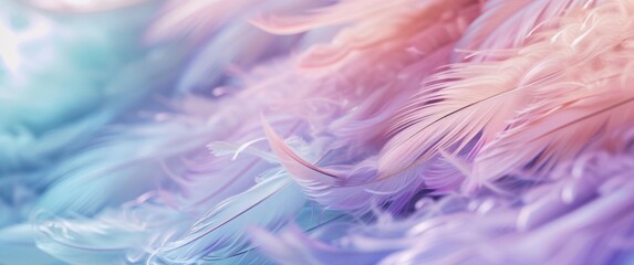 Feathered Elegance - Experience the Softness and Serenity of Pastel Colored Feathers. Perfect for Those Seeking Tranquility and Aesthetic Appeal