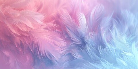 Fototapeta na wymiar Feathered Elegance - Experience the Softness and Serenity of Pastel Colored Feathers. Perfect for Those Seeking Tranquility and Aesthetic Appeal