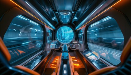 Experience the Future of Travel: High-Speed Train with Holographic Technology - Dynamic Travel Information, Virtual Scenery, and Interactive Entertainment for an Immersive Journey