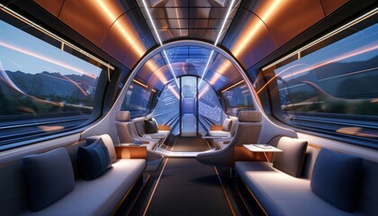 Experience the Future of Travel: High-Speed Train with Holographic Technology - Dynamic Travel Information, Virtual Scenery, and Interactive Entertainment for an Immersive Journey