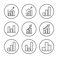 Growing graph Icon vector. Chart sign and symbol. diagram icon