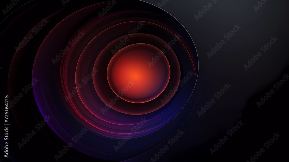 Poster gradient black background with circle theme. generative ai