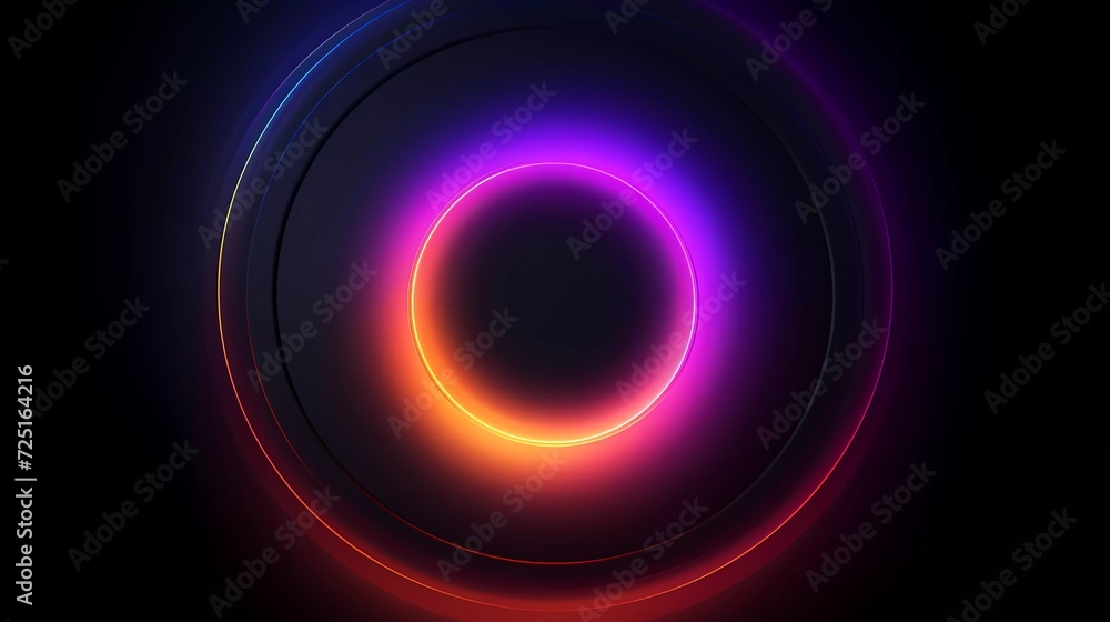 Poster gradient black background with circle theme. generative ai