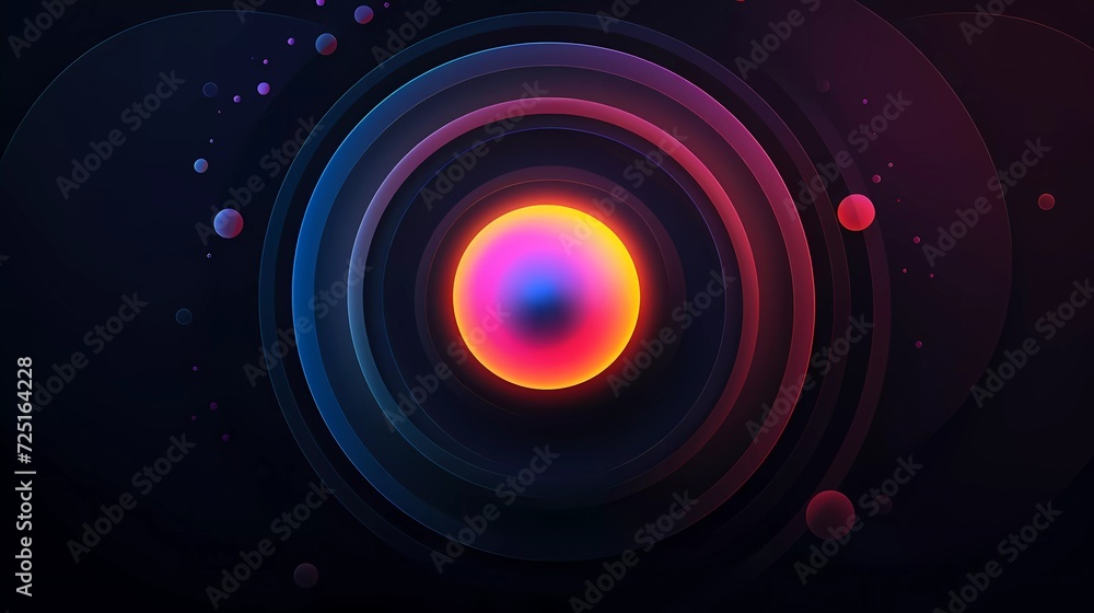 Poster gradient black background with circle theme. generative ai
