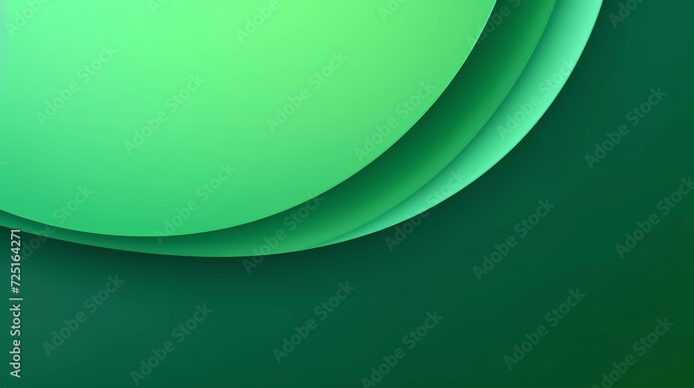 Poster green gradient background. smooth color combination of abstract circle paper cut. generative ai