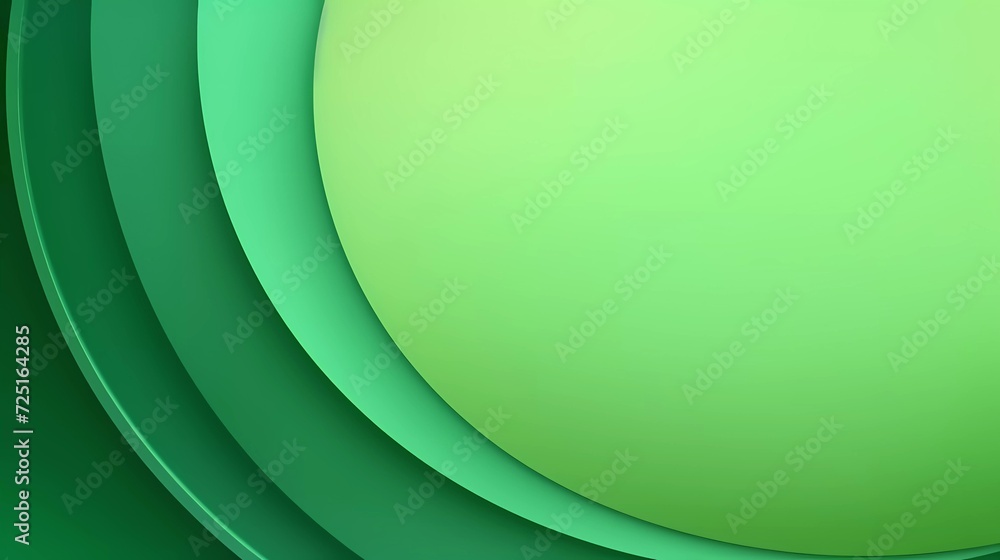 Poster green gradient background. smooth color combination of abstract circle paper cut. generative ai